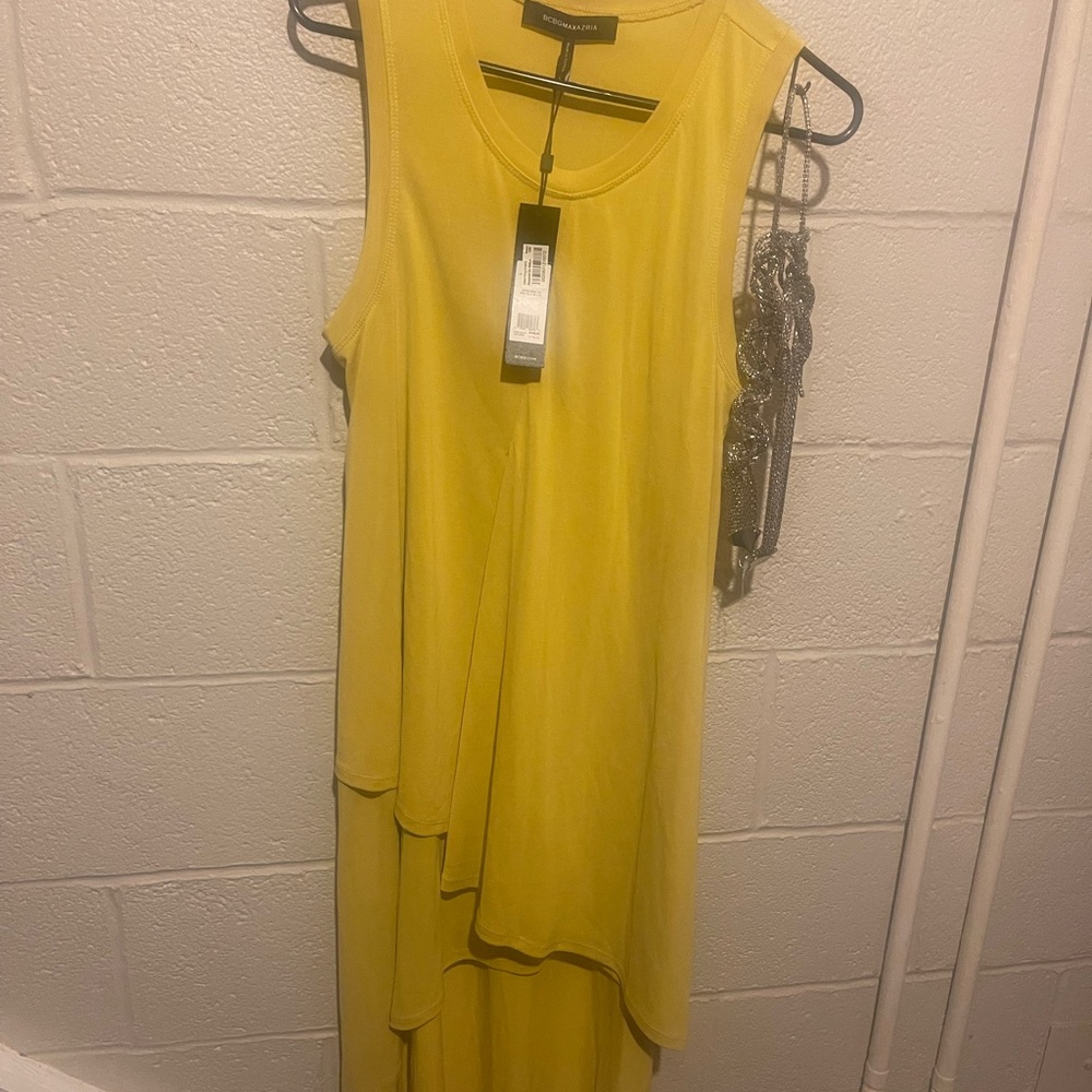 Bloomingdale's Yellow Asymmetrical Ruffled Sundress bundle purse.